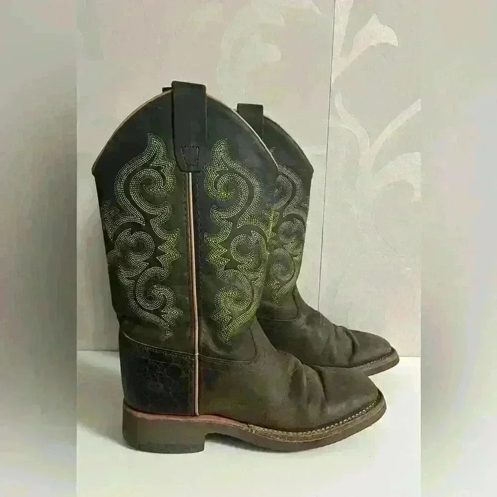 Old West Children's Broad Square Toe Boot